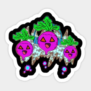 Jack O Lantern Beets Headphones Halloween Trick Or Treat Graphic Illustration Novelty Sticker